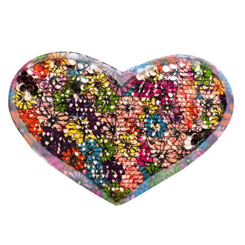 PT278 - Sequin flower Heart XL (Sew On)