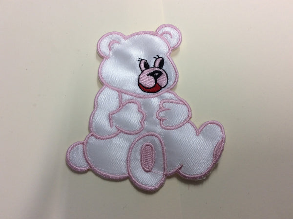 PT412 - Pink White Bear (Iron on)