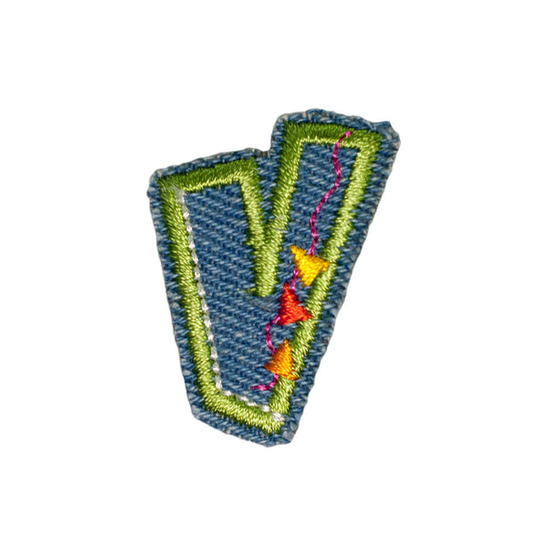 PH1036V - V Denim letter (Iron on)