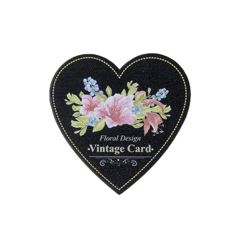 PT1177 - Vintage Card Flower Heart (Iron on)