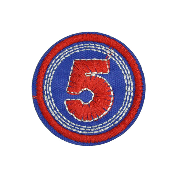 PT1115 - Number 5 Round badge (Iron on)