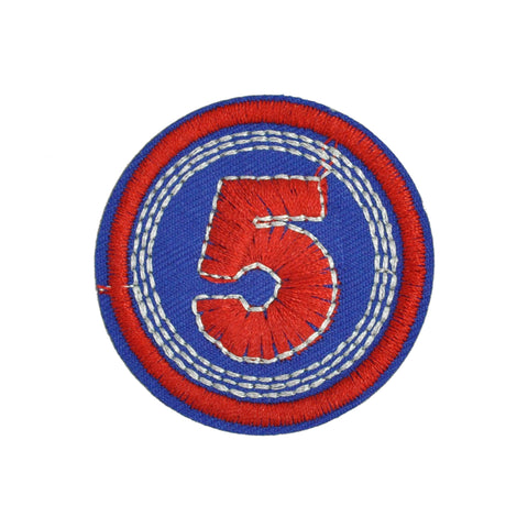 PT1115 - Number 5 Round badge (Iron on)