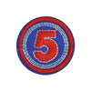 PT1115 - Number 5 Round badge (Iron on)