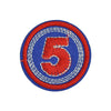 PT1115 - Number 5 Round badge (Iron on)