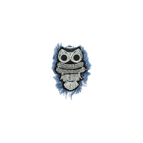PT1828 - Denim Silver Blind Owl (Sew On)