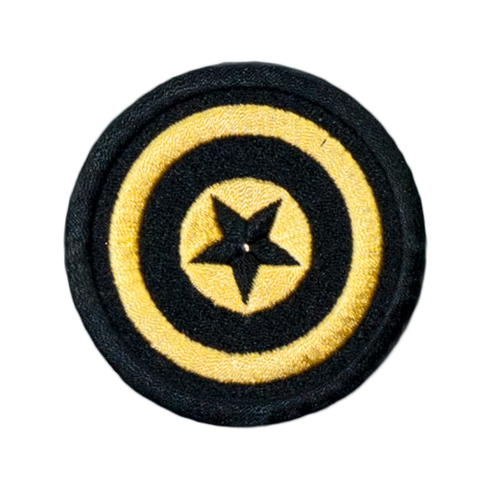 PH148 - Yellow Lines Black Star Badge (Iron on)