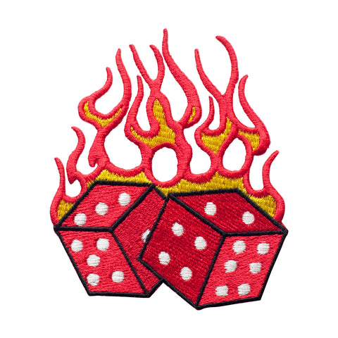 PT387 - Dice on Fire (Iron on)
