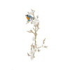 PT1378 - Long White Flower with Bird (Iron on)