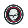 PH130 - Red Round Skull Black Background (Iron on)