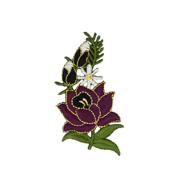 PS1683 - Dark Red Flower (Iron on)