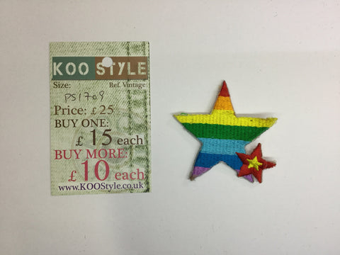 PS1709 - Rainbow Star with Small Star (Iron on)