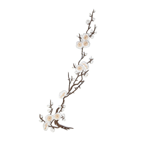 PT1440 - White plum blossom Flower XL (Iron on)