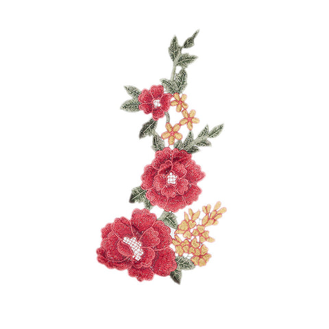PT1443 - Red Orange Flower XL (Sew on)