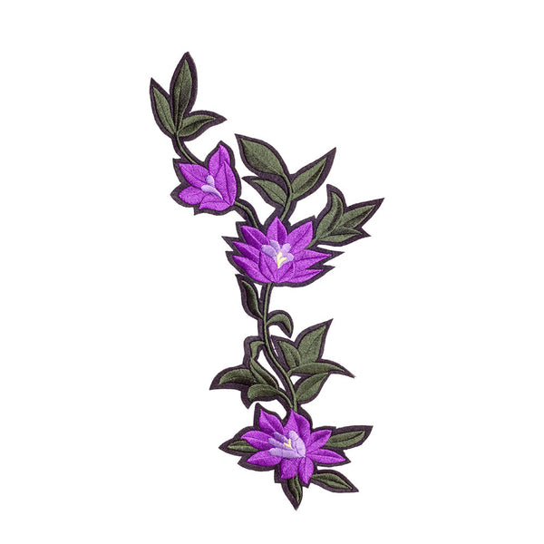 PT1857 - Purple Green Leaf Flower XL (Iron On)