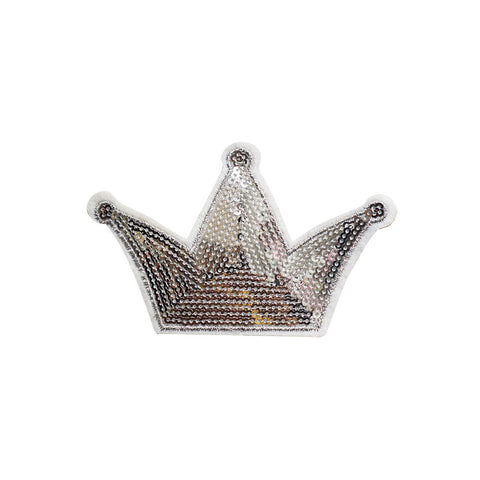 PT466 - Sequin Silver Crown (Iron on)