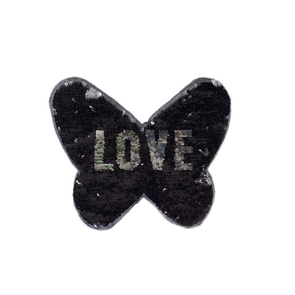 PT1405 - Black LOVE Butterfly (Sew On)