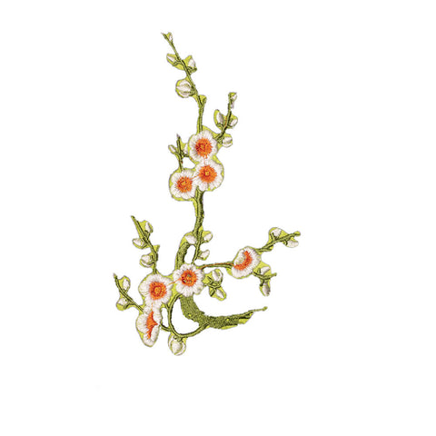 PT1875 - Green Lines White Flower XL (Iron on)