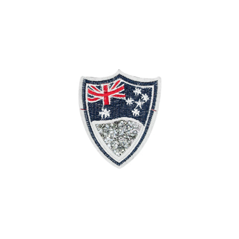 PT1312 - Australia Flag Stone Shield (Iron on)