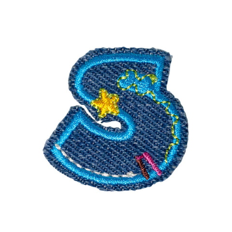 PH1036S - S Denim letter (Iron on)