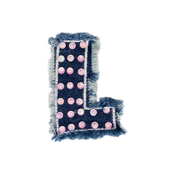 PT553 - Denim L letter (Sew on)