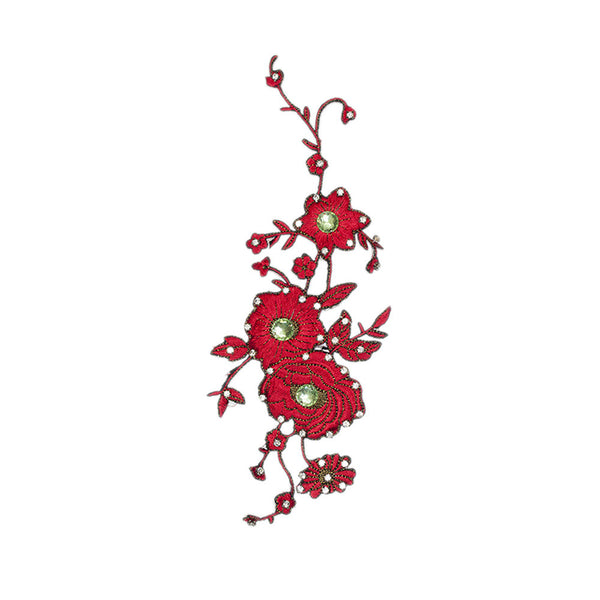 PS1539 - Stone Red Flower XL (Iron on)