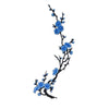 PT1382 - Blue Plum Blossom Flower XL (Iron on)