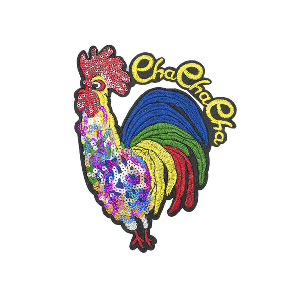 PT1818 - Colorful Cha Cha Cha Rooster XL (Sew on)