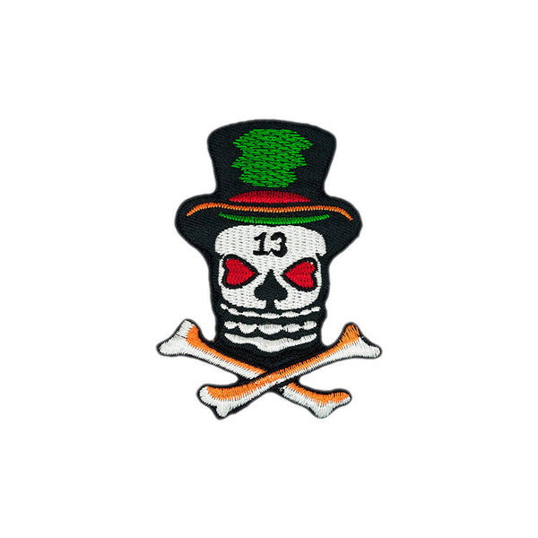 PS1787 - Green Hat Skull (Iron on)