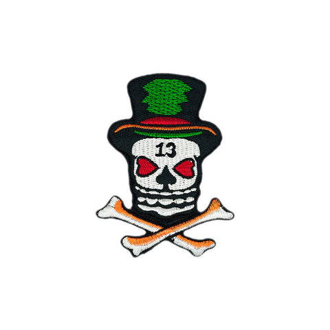 PS1787 - Green Hat Skull (Iron on)