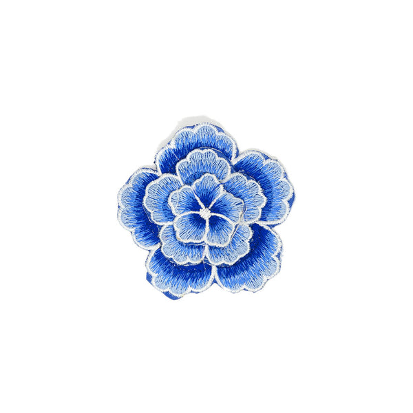 PT1808 - Blue White Layered Flower (Iron on)