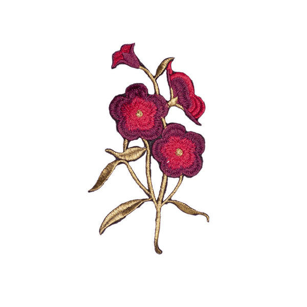 PT1883 - Golden Leaf Red Flower L (Iron on)
