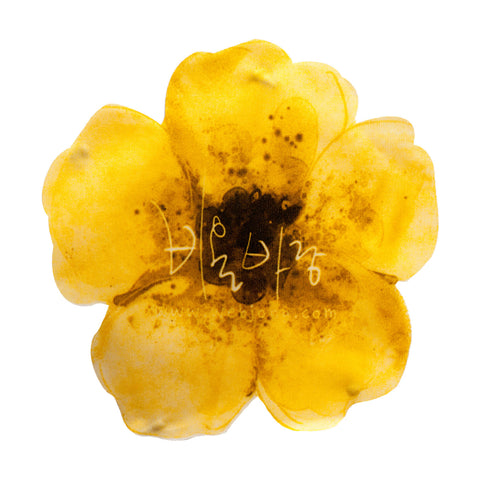 PT285 - flower XL polyester yellow (Iron on)