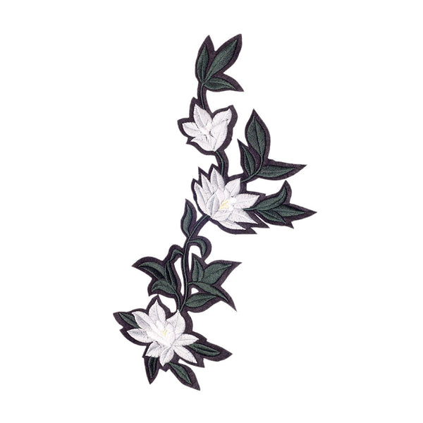 PT1873 - Light Blue Flower Green Leaf XL (Iron on)