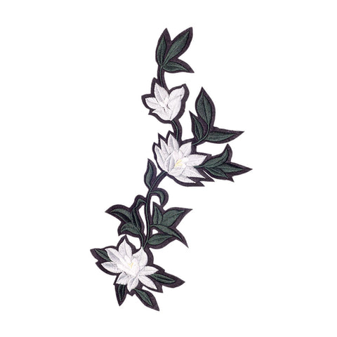 PT1873 - Light Blue Flower Green Leaf XL (Iron on)