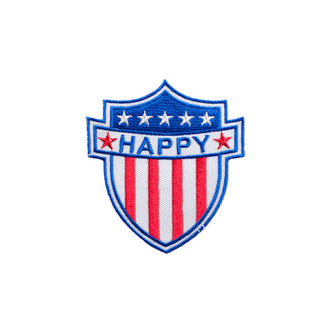 PT470 - Happy USA Badge (Iron on)