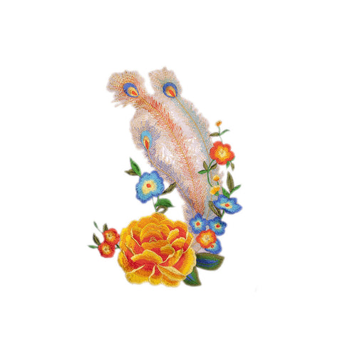 PT1905 - Orange Rose and Feather XL (Iron on)