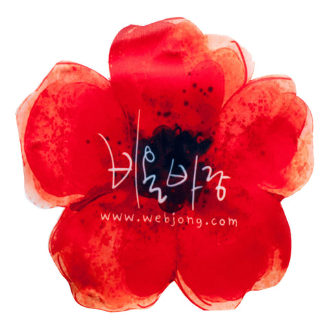 PT284 - flower XL polyester Red (Iron on)