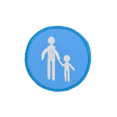 PT1346 - Human and Child Blue Badge (Iron on)