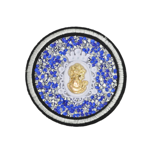 PT1156 - Blue Lady Stone Badge (Iron on)