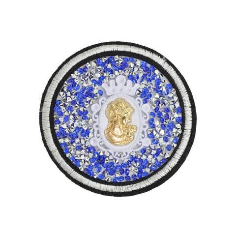PT1156 - Blue Lady Stone Badge (Iron on)