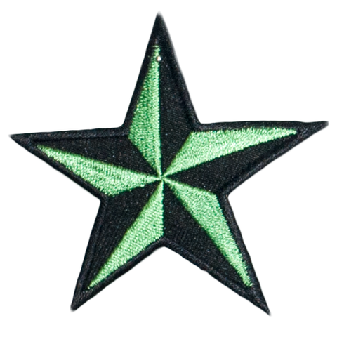 PH146 - Green Black Star (Iron on)