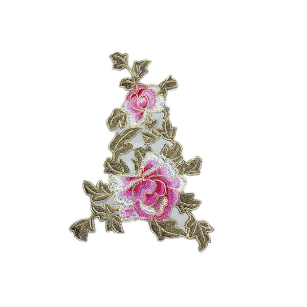 PT1214 Pink Golden Lines Flower XL (SEW ON)