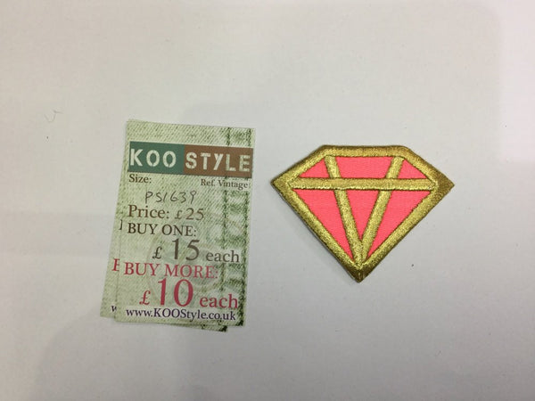 PS1639 - Pink Diamond With Golden Lines (Iron on)