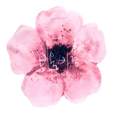 PT286 - flower XL polyester pink (Iron on)