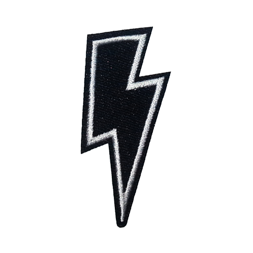 PH224 - Black White lightning (Iron on)