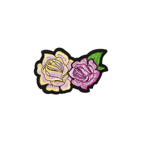 PT1830 - Yellow Pink Double Roses Flower (Iron on)