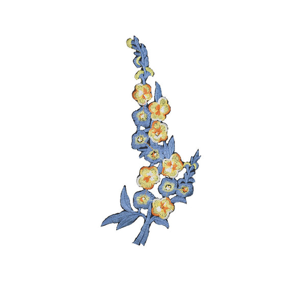 PT1435 - Yellow Blue Long Flower XL (Iron on)