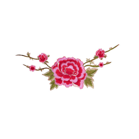 PT1904 - Red Pink Flower XL (Iron On)