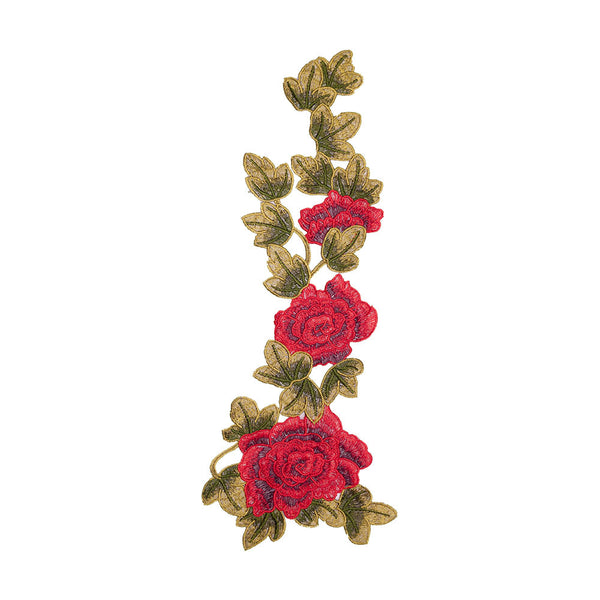 PT1895 - Long Red Three Rose XL (Sew on)