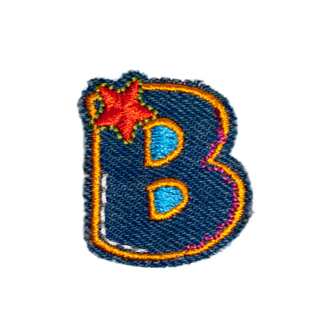 PH1036B - B DENIM LETTER (Iron on)